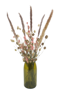 Set von Trockenblumen für Vase - Nigella, Rittersporne, Phalaris, Pampasgras