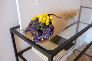 Set von Trockenblumen für Vase - Eryngium, Rittersporne, Phalaris