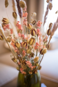Set von Trockenblumen für Vase - Nigella, Rittersporne, Phalaris, Pampasgras