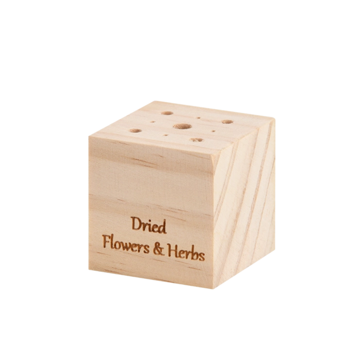 Set von blau Trockenblumen + Holzständer, klein