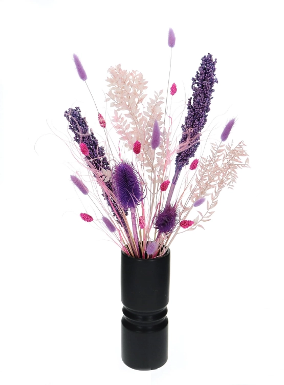 Set von Trockenblumen für Vase - Ruscus, Sorghum, Distel, Phalaris, Lagurus, Stipa