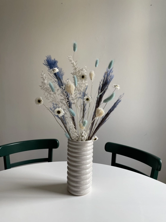 Set von Trockenblumen für Vase - Ruscus, Lagurus, Acroclinium, Fenchel, Ziergras