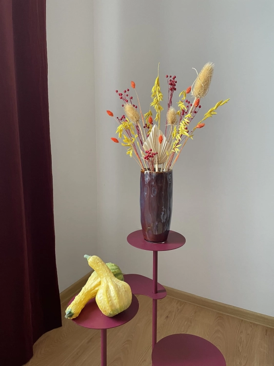 Set von Trockenblumen für Vase - Distel, Flachs, Phalaris, Hafer, Palmblatt