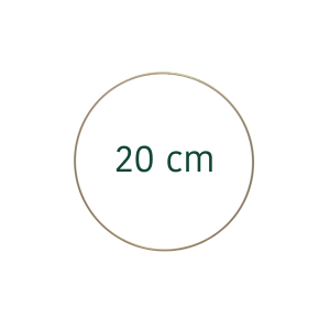 Złota, metalowa obręcz (koło, baza) do wianka, makramy 20 cm