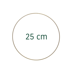 Złota, metalowa obręcz (koło, baza) do wianka, makramy 25 cm