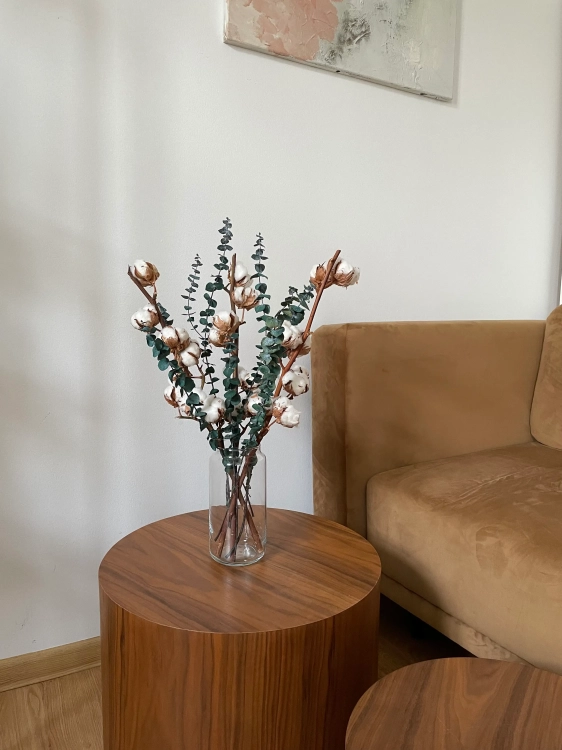 Dried flowers bouquet - cotton &amp; eucalyptus