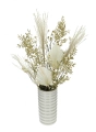 Set von Trockenblumen für Vase - Ruscus, Palmblatt, Stipa, Papierknöpfchen
