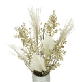 Set von Trockenblumen für Vase - Ruscus, Palmblatt, Stipa, Papierknöpfchen