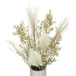 Set von Trockenblumen für Vase - Ruscus, Palmblatt, Stipa, Papierknöpfchen
