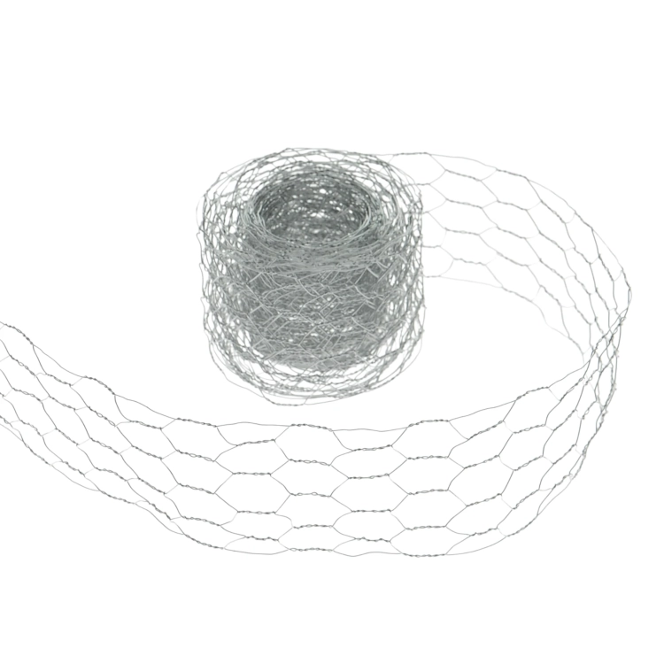 Silver hexagonal florist net 5 cm x 5 m