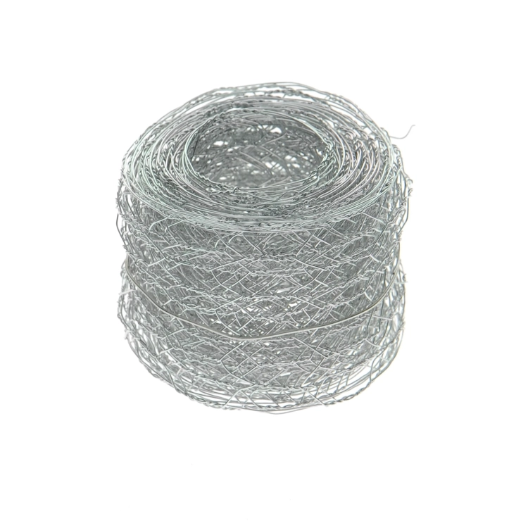 Silver hexagonal florist net 5 cm x 5 m