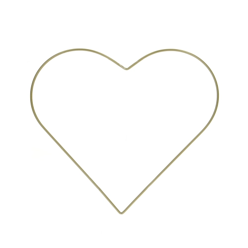 Golden heart metal hoop - macrame, wreath base