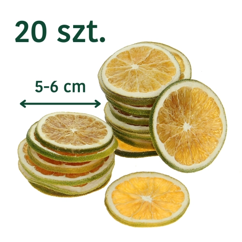 Getrocknete grüne Orangenscheiben für die Dekoration - 20 Stück