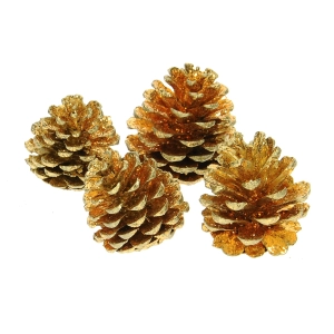 Golden cones for decoration - 4 pcs.