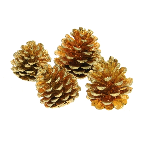 Goldene Kegel zur Dekoration - 4 Stück