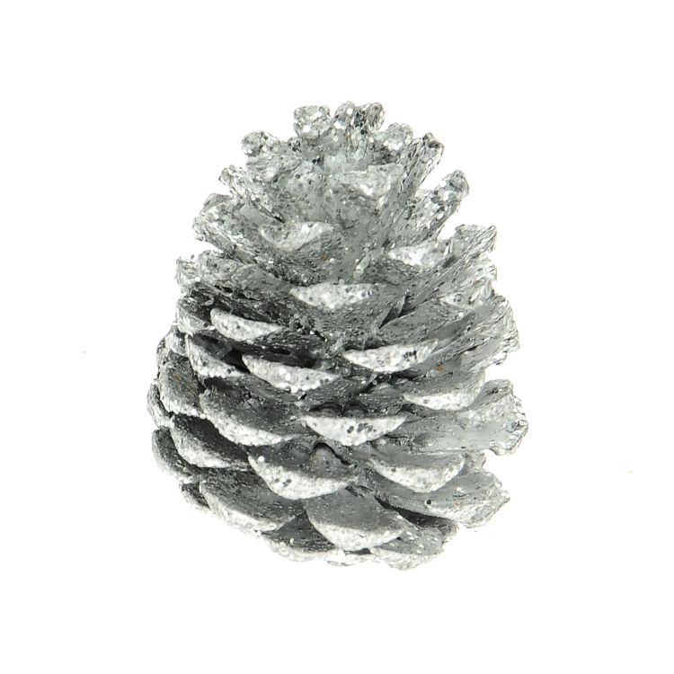Silver cones for decoration - 4 pcs.