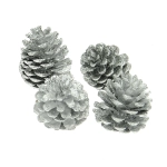 Silver cones for decoration - 4 pcs
