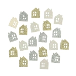 Glitzerhäuser für die Dekoration - 21 Stück
