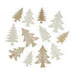 Wooden Christmas trees for decoration - 12 pcs