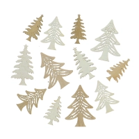 Wooden Christmas trees for decoration - 12 pcs