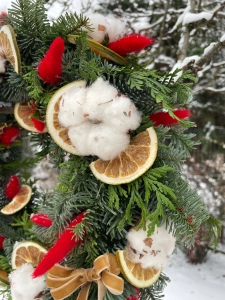 Kwiaty suszonej bawełny - zestaw 10 szt.