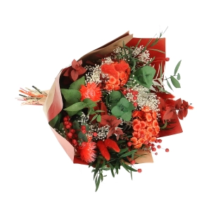 Dried flowers bouquet - red