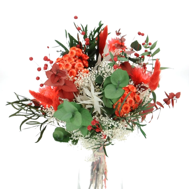 Dried flowers bouquet - red