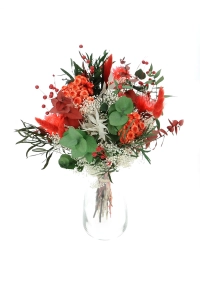 Dried flowers bouquet - red