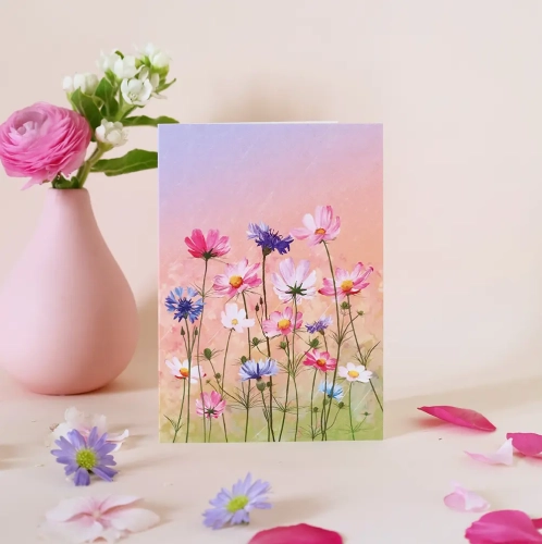 Greeting card "Cosmic Meadow"