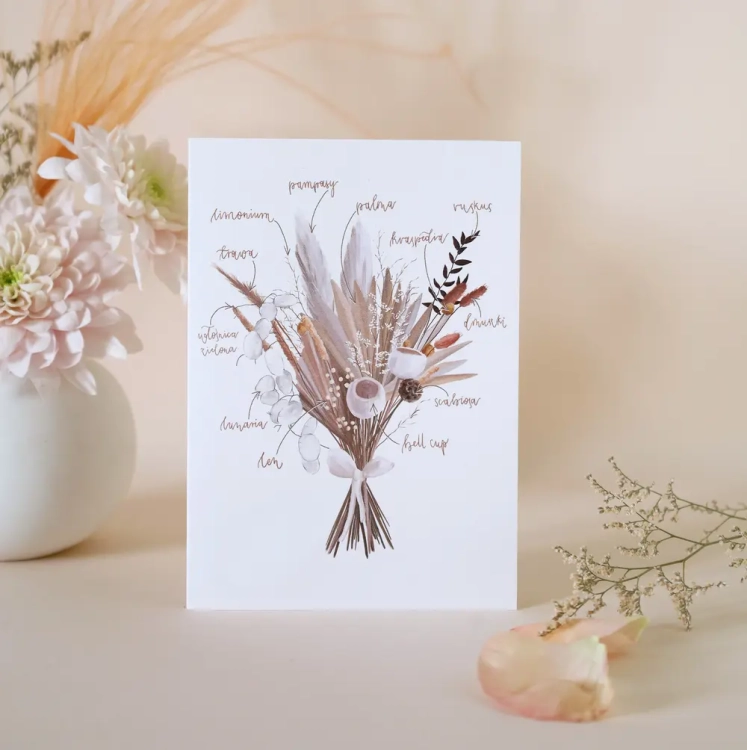 Greeting card "Dried flowers bouquet"