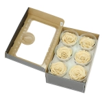 Everlasting roses (preserved) cream - large - set 6 pcs