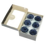 Everlasting roses (preserved) navy blue - large - set 6 pcs