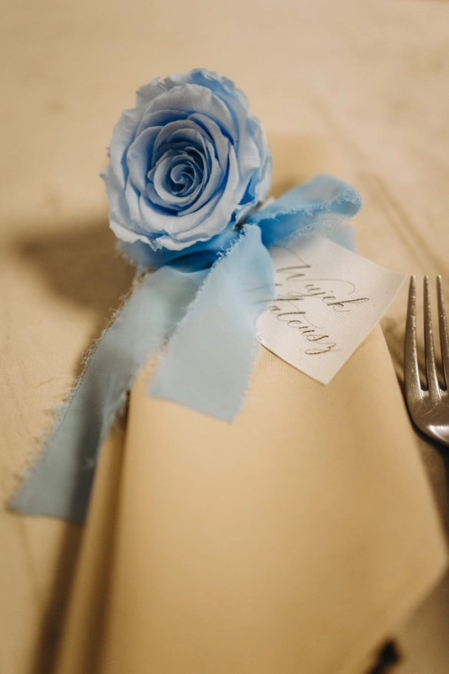 Everlasting rose (preserved) blue - large