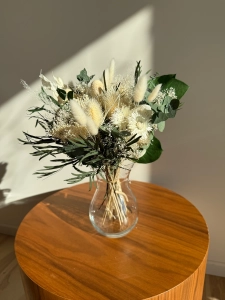 Dried flowers bouquet - white, standard