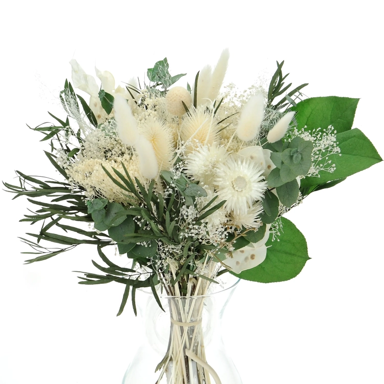 Dried flowers bouquet - white, standard