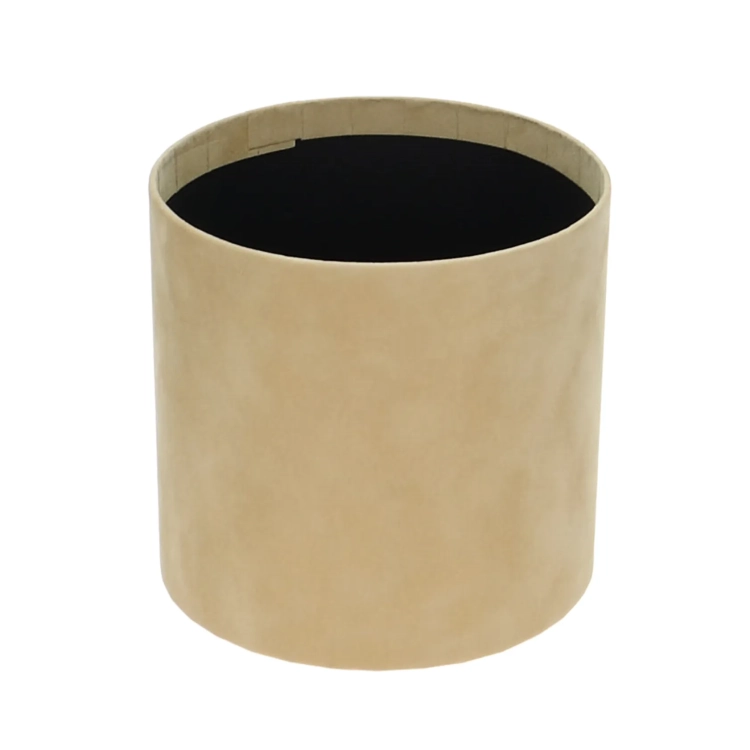 Velour flower box - beige - 15x15 cm