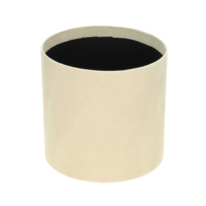 Velour flower box - cream - 15x15 cm