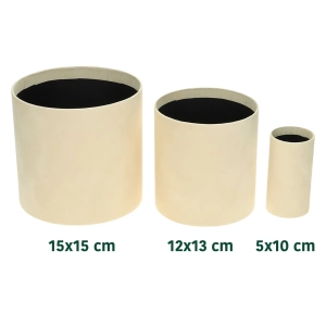 Velour flower box - cream - 15x15 cm