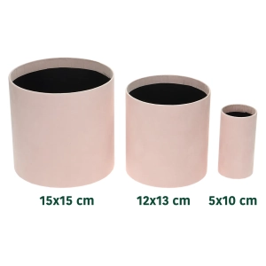 Velour flower box - light pink - 12x13 cm