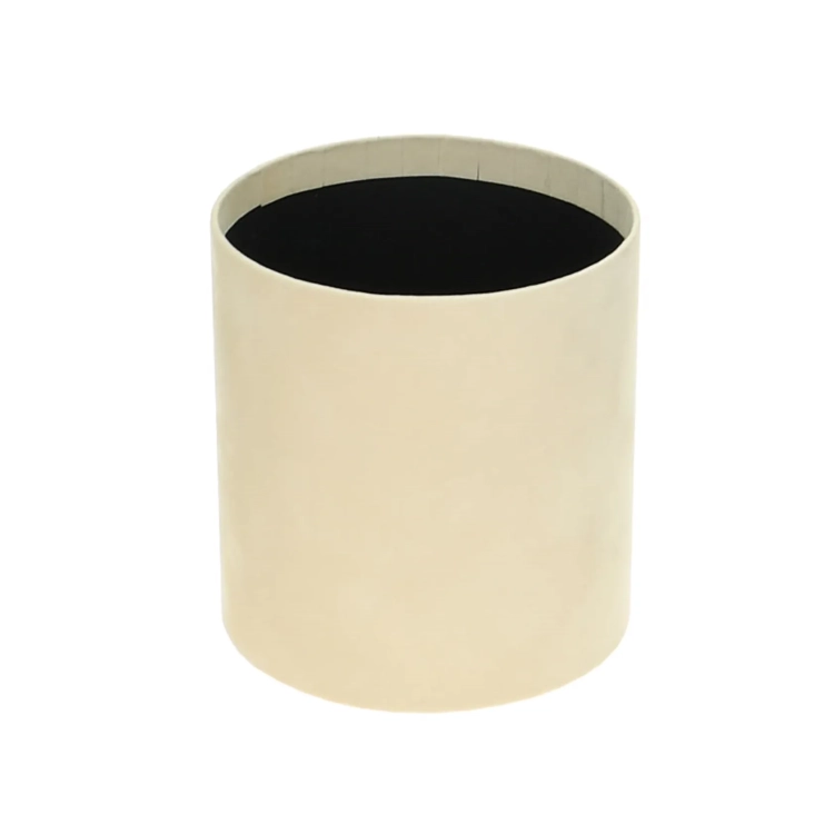 Velour flower box - cream - 12x13 cm
