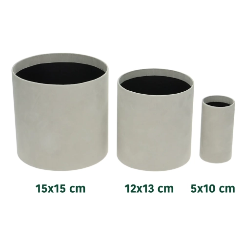 Velour flower box - grey - 5x10 cm