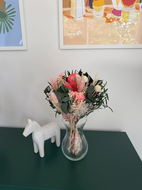 Dried flowers bouquet - pink, standard