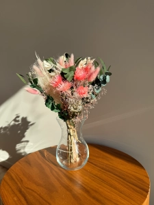 Dried flowers bouquet - pink, standard