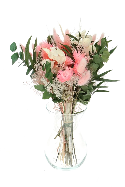 Dried flowers bouquet - pink, standard