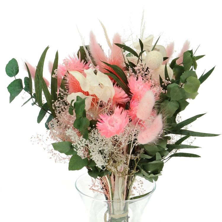 Dried flowers bouquet - pink, standard