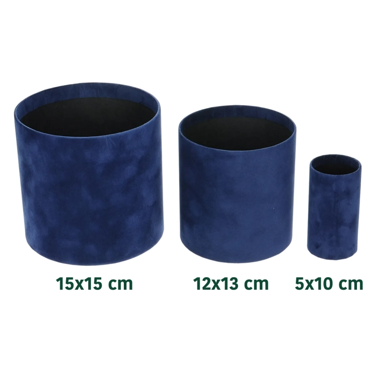 Velour flower box - navy blue - 5x10 cm