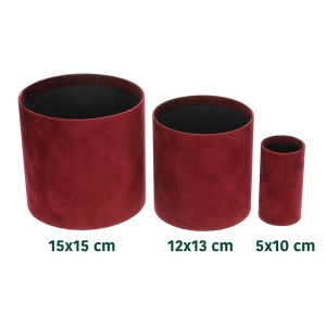 Velour flower box - burgundy - 12x13 cm