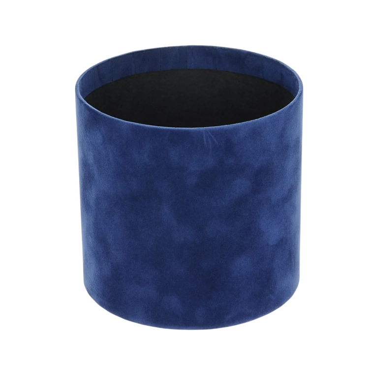 Velour flower box - navy blue - 15x15 cm