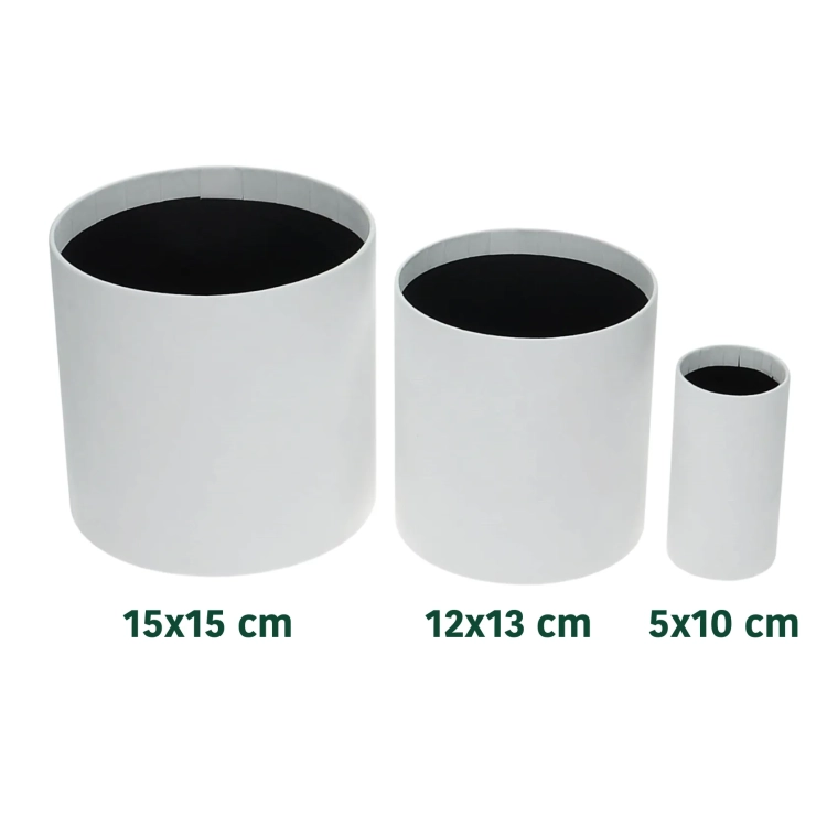 Velour flower box - white - 5x10 cm