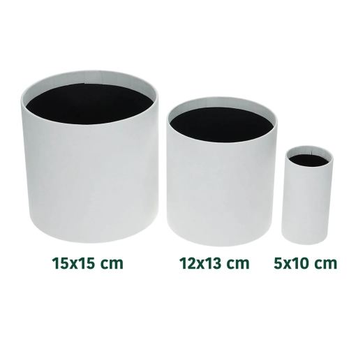 Velour flower box - white - 15x15 cm